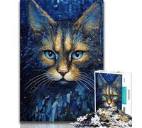 Puzzles 1000 pièces pour Adultes, Cadeaux, Puzzles psychédéliques pour Chats, Jeux éducatifs, décoration d'intérieur, Convient pour la décoration de Bureau (Taille 38x26cm)