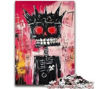 Puzzles 1000 pièces pour Adultes Cadeaux Roi Squelette de Style Basquiat Convient aux 14 Ans et Plus Convient aux Couples Cadeaux pour Les Amis et la Famille 50x75cm