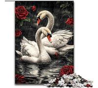 Puzzles 1000 pièces pour Adultes, Cadeaux, Rose et Cygne Blanc, Jouet éléphant, Jeu intellectuel, Cadeau d'anniversaire, décoration Murale pour Les 14 Ans et Plus (Taille 26x38cm)