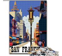 Puzzles 1000 pièces pour Adultes, Cadeaux, Rues de San Francisco, à partir de 14 Ans, décoration d'intérieur, à Offrir en Cadeau à Toute la Famille, 50x75cm