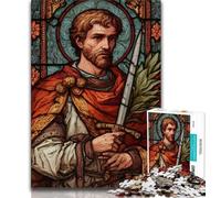 Puzzles 1000 pièces pour Adultes, Cadeaux Saint A, vitrail, Jeu Familial, Anti-Stress, défi Difficile, renforce l'amour Entre Couples, 50x75cm