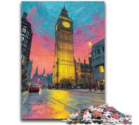Puzzles 1000 pièces pour Adultes Cadeaux Scène de Rue de Londres Convient aux 14 Ans et Plus Convient aux Couples Cadeaux pour Les Amis et la Famille 50x75cm