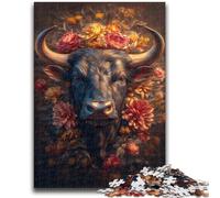 Puzzles 1000 pièces pour Adultes, Cadeaux, Taureau Fleuri, Jeu éducatif, défi, Cadeau d'anniversaire, 50x75cm