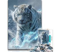 Puzzles 1000 pièces pour Adultes Cadeaux Tigre Blanc 1000 pièces pour Adolescents Cadeaux Secret Santa pour Les 14 Ans et Plus 26x38cm