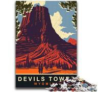 Puzzles 1000 pièces pour Adultes, Cadeaux, Tour du Diable, Anti-Stress, séjour, Tuer Le Temps, liste de souhaits avec Le Père Noël (Taille 38x52cm)