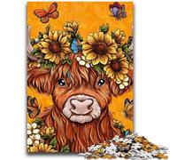 Puzzles 1000 pièces pour Adultes, Cadeaux Tournesol Yak Baby, 1000 pièces pour Adolescents, Jouets éducatifs, Jeux Anti-Stress, Cadeaux d'anniversaire Uniques (75x50cm)