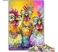 Puzzles 1000 pièces pour Adultes, Cadeaux Trois Poulets, pour Les 14 Ans et Plus, Jeu éducatif, défi, Jouet, Cadeau d'anniversaire (Taille 50x75cm)