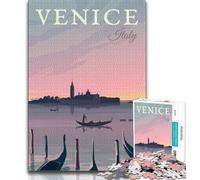 Puzzles 1000 pièces pour Adultes, Cadeaux Venise, Jouets éducatifs, Anti-Stress, décoration d'intérieur Unique et Cadeaux (75x50cm)