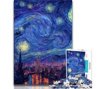 Puzzles 1000 pièces pour Adultes, Cadeaux, Ville sous Le Ciel Nocturne, Aide Le Cerveau à exercer, Jouets addictifs pour cultiver la Patience, décoration Murale 38x26cm