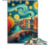 Puzzles 1000 pièces pour Adultes, Cadeaux, Ville sous Le Ciel Nocturne, pour 14 Ans et Plus, Jeu Stimulant à Offrir à Toute la Famille et aux Amis (Taille 26x38cm)