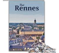 Puzzles 1000 pièces pour Adultes, Cadeaux, Visite de Rennes, Jouets éducatifs, décoration d'intérieur Unique et Cadeaux pour Les 14 Ans et Plus (50x75cm), 1000 pièces
