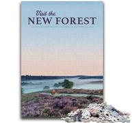 Puzzles 1000 pièces pour Adultes, Cadeaux, visitez la Nouvelle forêt, Puzzles pour Adolescents, Jouets de Divertissement Familial avec Affiche et fiche de Questions-réponses Assorties (50x75cm)