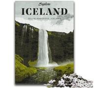 Puzzles 1000 pièces pour Adultes, Cadeaux Visitez l'Islande, Puzzles pour Adolescents, à Offrir en Cadeau à Toute la Famille à partir de 14 Ans (26x38cm)