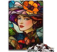 Puzzles 1000 pièces pour Adultes, Cadeaux, vitrail, Femme, Divertissement Familial, Jouets, Jeu éducatif pour Anniversaire, Noël, à partir de 14 Ans, 26x38cm