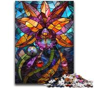 Puzzles 1000 pièces pour Adultes, Cadeaux, vitraux, Fleurs, 1000 pièces pour Adolescents, Jouets éducatifs, Jeux Anti-Stress, Cadeaux d'anniversaire Uniques (75x50cm)