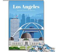 Puzzles 1000 pièces pour Adultes, Cadeaux, Voyages à Los Angeles, Divertissement Familial, Jouets avec Affiche et fiche de Questions Assorties (26x38cm), 1000 pièces