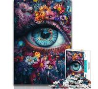 Puzzles 1000 pièces pour Adultes, Cadeaux, Yeux de Fleurs, Jeu Familial, Anti-Stress, défi Difficile, renforce l'amour Entre Couples (75x50cm)