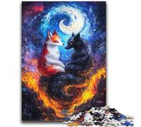 Puzzles 1000 pièces pour Adultes, Cadeaux Yin Yang Fox, Jeux de détente, Jeu éducatif pour Anniversaire, Noël, à partir de 14 Ans, 50x75cm