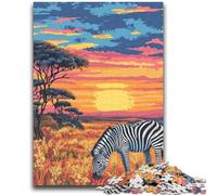 Puzzles 1000 pièces pour Adultes, Cadeaux, zèbre Africain, Jeu Familial, Anti-Stress, défi Difficile, Une œuvre d'art pour Les 14 Ans et Plus, 26x38cm