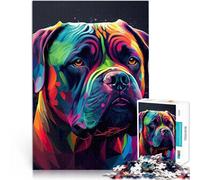 Puzzles 1000 pièces pour Adultes Cane Corso coloré Compétition de Vitesse Manuelle Activités Amusantes à la Maison, Cadeaux d'anniversaire, Cadeaux de Voyage, 38x52cm