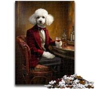 Puzzles 1000 pièces pour Adultes Caniche Famille Royale Anti-Stress Défi Difficile Décoration d'intérieur Unique et Cadeaux 50x75cm