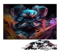 Puzzles 1000 pièces pour Adultes, Caniche, Puzzles en Carton, Jeu de réflexion pour Adolescents et Interaction familiale, 26x38cm / 10,23x14,96 Pouces