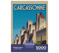 Puzzles 1000 Pièces pour Adultes Carcassonne Vintage Travel Puzzle À Monter Soi-même, Un Jeu Amusant Et Humoristique, Idéal comme Cadeau pour Toute La Famille 70x50cm/1000pcs