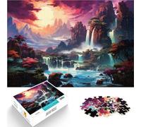 Puzzles 1000 pièces pour Adultes Cascade d'Amazonie Jeux Amusants en Famille 26x38cm Améliorez l'amour Entre Les Couples Convient aux Adolescents de 14 Ans et Plus