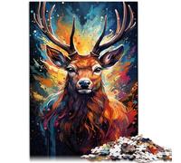 Puzzles 1000 pièces pour Adultes Cerf Puzzle Animal 26x38cm Soulagement du Stress Staycation Tuez Le Temps pour Les 14 Ans et Plus