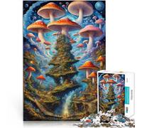 Puzzles 1000 pièces pour Adultes Champignon Magique pour Le Jeu éducatif Challenge Toy avec Affiche et Feuille de Questions correspondantes 38x26cm
