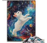 Puzzles 1000 pièces pour Adultes Chat dans l'espace Puzzles impossibles pour Adultes Œuvres d'art Décor Jouet Intelligent pour Jeux d'intérieur en Famille (Taille 26x38cm)