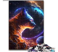 Puzzles 1000 pièces pour Adultes Chat Dieu de l'univers Puzzles Difficiles pour Adultes Taille 26x38cm Décoration d'intérieur DIY Cadeau, Jeu de réflexion