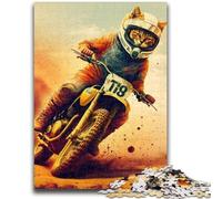 Puzzles 1000 pièces pour Adultes Chat drôle Astronaute Espace Convient aux 14 Ans et Plus Jouet intellectuel Jeu éducatif pour Anniversaire et Noël 26x38cm