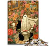 Puzzles 1000 pièces pour Adultes Chat et âme Difficile et défi avec Affiche et fiche de Questions correspondantes pour Les 14 Ans 50x75cm