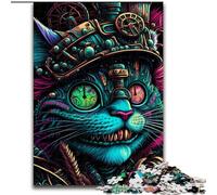Puzzles 1000 pièces pour Adultes Chat Guerrier Psychédélique Puzzles en Carton pour Adultes pour Adolescents Jeux de Jouets stimulants Taille : 38x26cm
