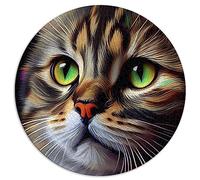 Puzzles 1000 pièces pour Adultes Chat Pop Art Visage d'animal Puzzle sphérique Premium 100% Planche recyclée 26,5 x 26,5 Pouces
