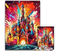 Puzzles 1000 pièces pour Adultes Château coloré en Carton, Jeu de réflexion interactif en Famille, adapté aux 14 Ans et Plus 26x38cm / 10,23x14,96 Pouces