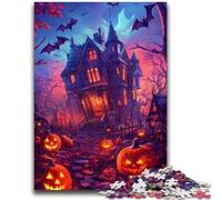 Puzzles 1000 pièces pour Adultes Château d'halloween Convient aux 14 Ans et Plus Jouet intellectuel Jeu éducatif pour Anniversaire et Noël 50x75cm