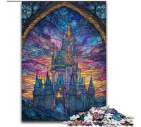Puzzles 1000 pièces pour Adultes Château en vitrail Puzzles pour Adultes 1000 pièces Jeu interactif Familial, Cadeau Casse-tête, Jouet éducatif (Taille 26x38cm)