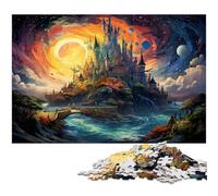 Puzzles 1000 pièces pour Adultes château Fantastique coloré décoration Murale Excellent Cadeau pour Les Adolescents de 14 Ans et Plus 1000 pièces (38 x 26 cm)