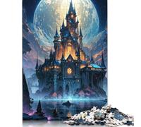 Puzzles 1000 pièces pour Adultes, château Fantastique et Effrayant, Puzzles en Bois pour Adultes, décoration d'intérieur, Cadeaux de Vacances, 1000 pièces (75 x 50 cm)