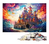 Puzzles 1000 pièces pour Adultes château psychédélique coloré Cadeaux d'anniversaire pour Adolescents de 14 Ans et Plus 1000 pièces (75 x 50 cm)