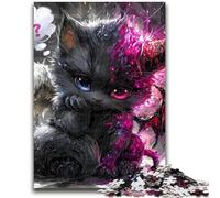 Puzzles 1000 pièces pour Adultes, Chaton Diable, Anti-Stress, défi Difficile, décoration d'intérieur Unique et Cadeaux 50x75cm