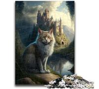 Puzzles 1000 pièces pour Adultes, Chats sur Une planète Extraterrestre, Jeu Stimulant, décoration Murale, Cadeaux d'anniversaire et de Noël Uniques (26x38cm)