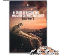 Puzzles 1000 pièces pour Adultes Cheetah Motivation Puzzles stimulants Taille 38x26cm Décoration Parfaite pour la Maison ou Le Bureau, Cadeau de Noël idéal
