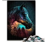 Puzzles 1000 pièces pour Adultes Cheval Cosmique en Bois, Jeu Familial interactif, Convient aux 14 Ans et Plus 50x75cm Un pour Noël ou Un Anniversaire
