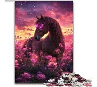 Puzzles 1000 pièces pour Adultes Cheval Parmi Les Fleurs, à partir de 14 Ans Chaque pièce est Unique Un Jeu Amusant et Stimulant pour Toute la Famille Bon Cadeau (Taille 50x75cm)