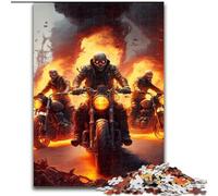 Puzzles 1000 pièces pour Adultes Chevalier Squelette en Bois, pour Les 14 Ans et Plus 50x75cm Stimulant et divertissant, activité familiale