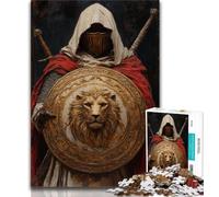 Puzzles 1000 pièces pour Adultes Chevaliers médiévaux 1000 pièces pour Adolescents pour Jeu éducatif défi Jouet offrez-Le à Toute la Famille 26x38cm