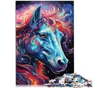 Puzzles 1000 pièces pour Adultes Chevaux colorés Jeu Pratique 26 x 38 cm Collection d'artistes Beaux-Arts pour Adolescents à partir de 14 Ans